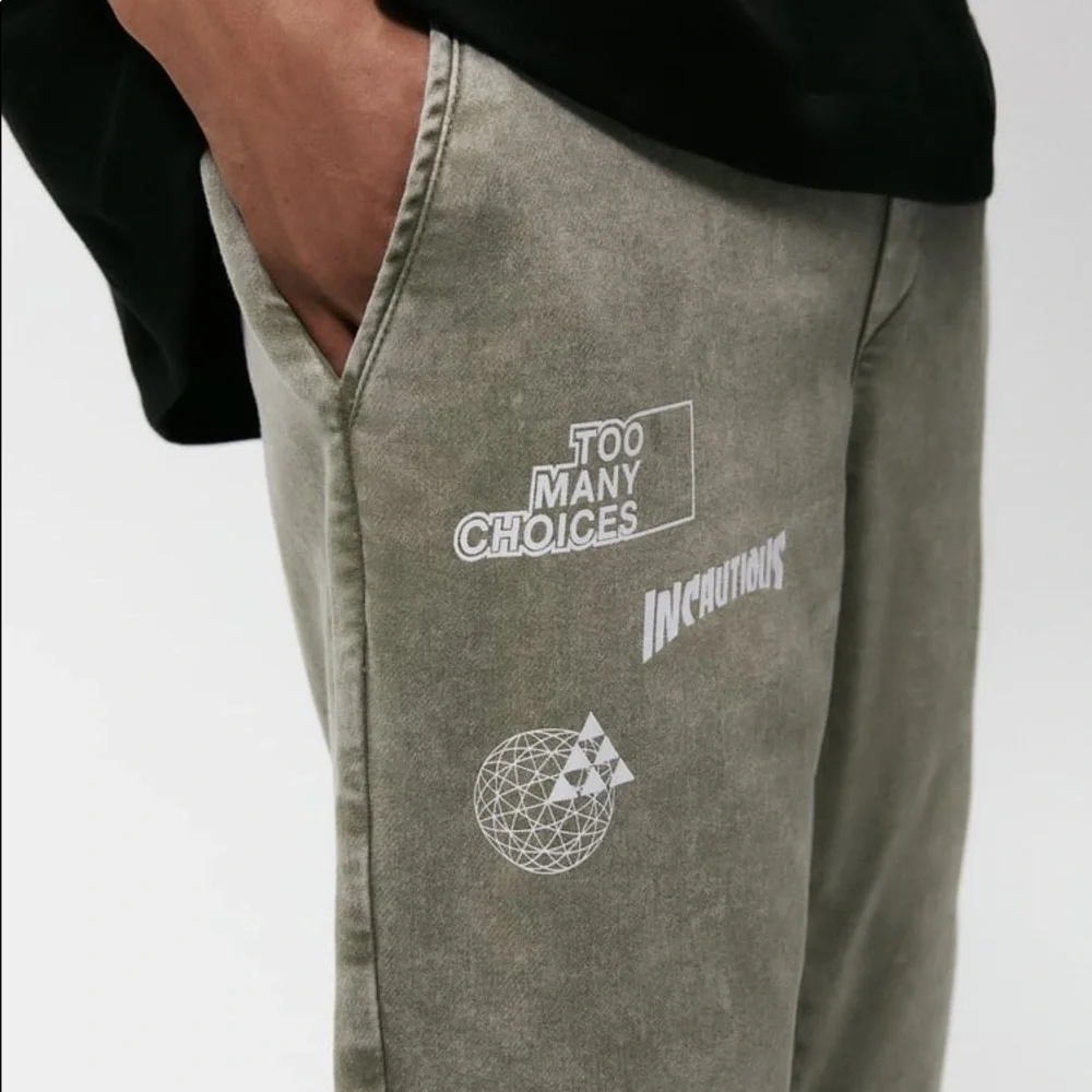 ACID‎ WASH SOFT DENIM TROUSERS